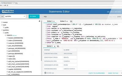 A screenshot of the SQream database (Courtesy)