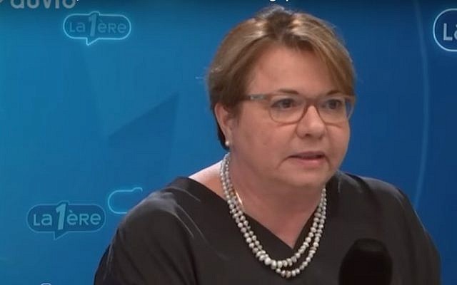 Israeli ambassador to Belgium and Luxemborg, Simona Frankel, speaks on Belgian radio on May 15, 2018. (Screen capture: YouTube) Israeli ambassador to Belgium and Luxemborg, Simona Frankel, speaks on Belgian radio on May 15, 2018. (Screen capture: YouTube)