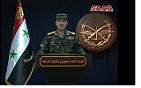 Screen capture from video of Syrian Arab Army Brig. Gen. Ali Mayhoub talking about Israeli airstrikes on Syria, May 10, 2018. (YouTube)