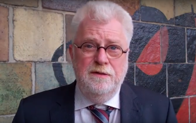 Jan Keulen, director of Dutch pro-Palestinian group The Rights Forum, in 2013. (Screen capture: YouTube) Jan Keulen, director of Dutch pro-Palestinian group The Rights Forum, in 2013. (Screen capture: YouTube)