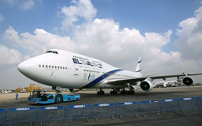 Illustrative: An El Al plane at Ben Gurion Airport near Tel Aviv. (David Silverman/Getty Images/via JTA)