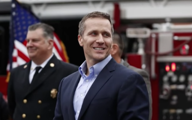 Eric Greitens denied that he blackmailed the woman he admitted to having an affair with. (Screenshot from YouTube via JTA) Eric Greitens denied that he blackmailed the woman he admitted to having an affair with. (Screenshot from YouTube via JTA)