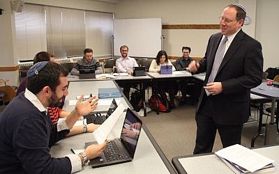 Rabbi Aaron Panken teaching a Talmud Class to Hebrew Union College students. (Courtesy of HUC via JTA)