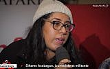 Reporter and activist Sihame Assbague on November 4, 2017. (Screen capture: YouTube)