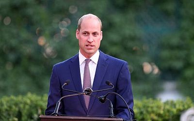 Britain's Prince William gives a speech during a birthday party in honor of his grandmother, Queen Elizabeth II, at the residence of the British ambassador in the Jordanian capital Amman on 24 June, 2018. (AFP PHOTO / AHMAD ABDO)