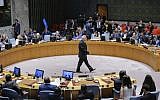 Permanent Observer of Palestine to the United Nations Riyad Mansour, center, attends the UN Security Council emergency session on Israel-Gaza conflict at United Nations headquarters on May 30, 2018 in New York City. (Eduardo Munoz Alvarez/Getty Images/AFP)