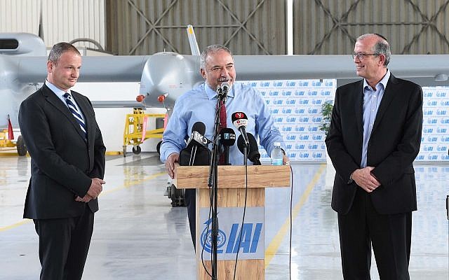 Defense Minister Avigdor Liberman speaks during a tour of Israeli Aerospace Industries, June 18, 2018 (Shahar Levy/Defense Ministry) Defense Minister Avigdor Liberman speaks during a tour of Israeli Aerospace Industries, June 18, 2018 (Shahar Levy/Defense Ministry)