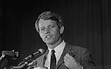 Senator Robert F. Kennedy speaks to the delegates of the United Auto Workers at a convention hall in Atlantic City, New Jersey, May 9, 1968. (AP Photo, File)