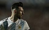 Argentina's Lionel Messi looks back during a friendly soccer match between Argentina and Haiti in Buenos Aires, Argentina, May 29, 2018. (AP Photo/Victor R. Caivano)