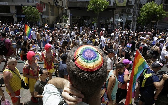 Israelis participate in the Gay Pride parade in Tel Aviv on Friday, June 8, 2018. (AP Photo/Sebastian Scheiner) Israelis participate in the Gay Pride parade in Tel Aviv on Friday, June 8, 2018. (AP Photo/Sebastian Scheiner)