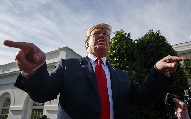US President Donald Trump speaks to reporters on the North Lawn of the White House, Friday, June 15, 2018, in Washington. (AP Photo/Evan Vucci) US President Donald Trump speaks to reporters on the North Lawn of the White House, Friday, June 15, 2018, in Washington. (AP Photo/Evan Vucci)
