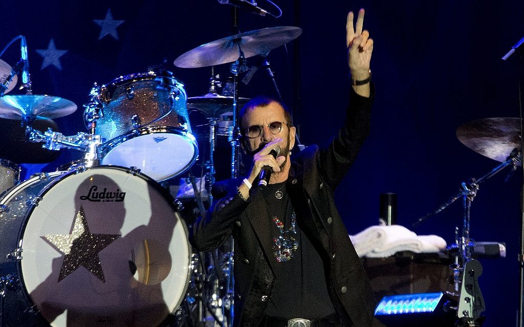 Illustrative: Ringo Starr performs in Tel Aviv, Israel, Saturday, June 23, 2018. (AP Photo/Ariel Schalit) Illustrative: Ringo Starr performs in Tel Aviv, Israel, Saturday, June 23, 2018. (AP Photo/Ariel Schalit)