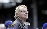 Jerry Springer watches during Game 4 in baseball's National League Division Series between the Chicago Cubs and the St. Louis Cardinals, Wednesday, Oct. 14, 2015, in Chicago. (AP Photo/Nam Y. Huh)
