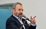 Former prime minister Ehud Barak in Tel Aviv, on December 22, 2017. (Flash90)