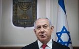 Prime Minister Benjamin Netanyahu leads the weekly cabinet meeting at the Prime Minister's Office in Jerusalem on June 10, 2018. (Yonatan Sindel/Flash90)
