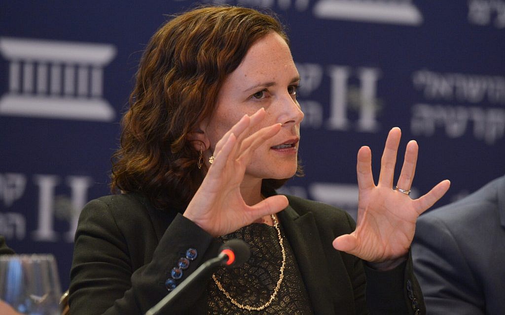 Kulanu MK Rachel Azaria at the Eli Horowitz Conference for Economy and Society, held by the Israel Institute of Democracy, in Jerusalem, on June 19, 2018. (Yossi Zeliger/Flash90) Kulanu MK Rachel Azaria at the Eli Horowitz Conference for Economy and Society, held by the Israel Institute of Democracy, in Jerusalem, on June 19, 2018. (Yossi Zeliger/Flash90)