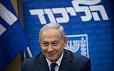 Prime Minister Benjamin Netanyahu leads a Likud party faction meeting at the Knesset on June 25, 2018. (Yonatan Sindel/Flash90)