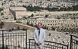 Prince William, Duke of Cambridge, tours on the Mount of Olives, overlooking the Temple Mount, on June 28, 2018, for an official visit to Israel. (Amit Shabi/POOL)