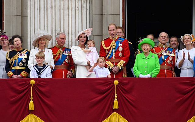 The royal family, with Prince William in the center alongside his wife, Catherine, and their two children, in London during the Trooping the Colour, this year marking the queen’s 90th birthday, June 11, 2016. (Ben A. Pruchnie/Getty Images) The royal family, with Prince William in the center alongside his wife, Catherine, and their two children, in London during the Trooping the Colour, this year marking the queen’s 90th birthday, June 11, 2016. (Ben A. Pruchnie/Getty Images)