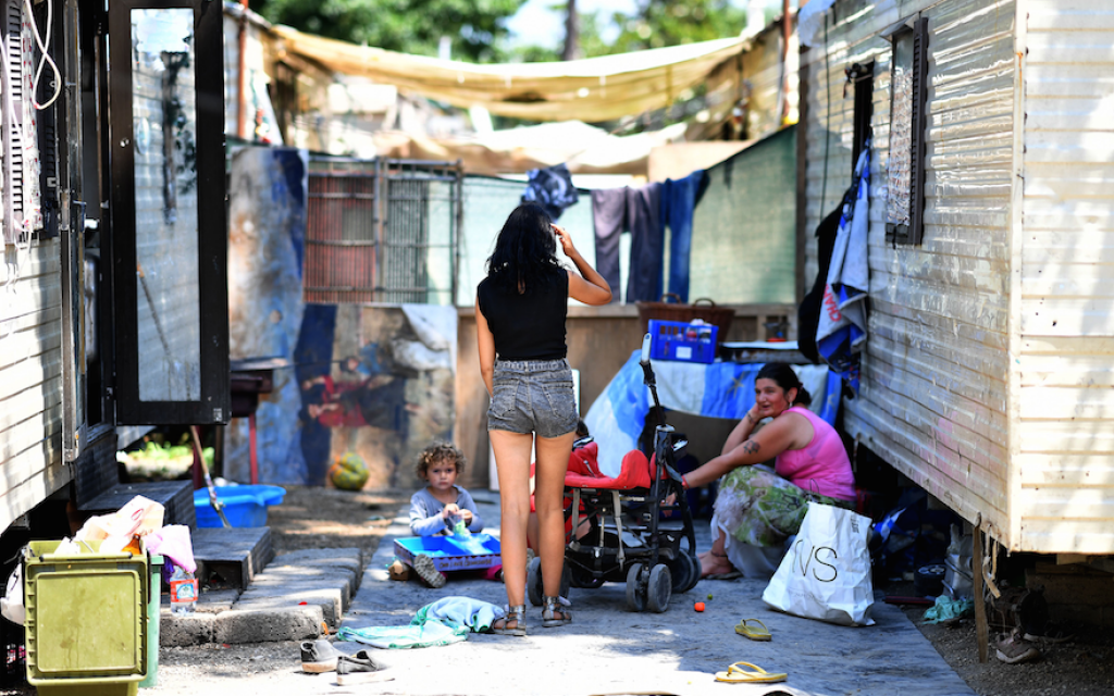 Members of the Roma community are pictured at a Roma camp on the outskirts of Rome, June 19, 2018. (Alberto Pizzoli/AFP/Getty Images via JTA) Members of the Roma community are pictured at a Roma camp on the outskirts of Rome, June 19, 2018. (Alberto Pizzoli/AFP/Getty Images via JTA)