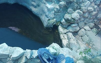 A spring outside of the northern West Bank settlement of Yitzhar where Israeli youths claimed Border Police filmed them naked while they were bathing on June 7, 2018. (Honenu)