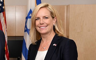 US Secretary of Homeland Security Kirstjen Nielsen in Jerusalem, June 11, 2018 (Courtesy Public Security Ministry)