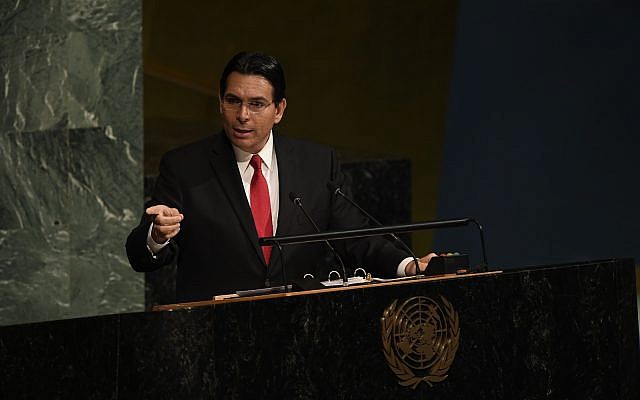 Ambassador Danny Danon addressing the General Assembly (UN Photo/Evan Schneider)