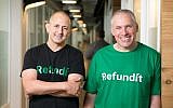 Ziv Tirosh, left, and Uri Levine, the co-founders of Refundit, which seeks to digitalize the VAT refund process in Europe (Courtesy)