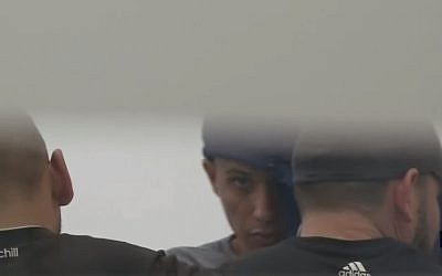 Fahdi Malouk at the Tel Aviv Magistrate's court in May 2018. (Channel 10 screenshot)