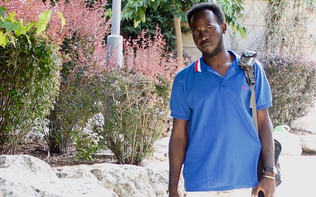 Jack Muaawia is an African asylum seeker and a first-year student at Hebrew University in Jerusalem. (Tracy Frydberg/ JTA) Jack Muaawia is an African asylum seeker and a first-year student at Hebrew University in Jerusalem. (Tracy Frydberg/ JTA)