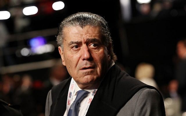 Israeli-US businessman Haim Saban arrives before the start of the third US presidential debate at the Thomas & Mack Center on October 19, 2016 in Las Vegas, Nevada. (Drew Angerer/Getty Images via JTA) Israeli-US businessman Haim Saban arrives before the start of the third US presidential debate at the Thomas & Mack Center on October 19, 2016 in Las Vegas, Nevada. (Drew Angerer/Getty Images via JTA)
