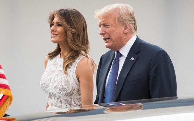 US President Donald Trump (R) and First Lady of the US Melania Trump arrive for a working dinner at The Parc du Cinquantenaire - Jubelpark Park in Brussels on July 11, 2018, during the North Atlantic Treaty Organization (NATO) summit. (AFP PHOTO / POOL / BENOIT DOPPAGNE) US President Donald Trump (R) and First Lady of the US Melania Trump arrive for a working dinner at The Parc du Cinquantenaire - Jubelpark Park in Brussels on July 11, 2018, during the North Atlantic Treaty Organization (NATO) summit. (AFP PHOTO / POOL / BENOIT DOPPAGNE)