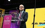 A.G. Sulzberger attends the 2018 Matrix Awards at Sheraton Times Square in New York City, April 23, 2018.  (AFP PHOTO/GETTY IMAGES NORTH AMERICA/ROB KIM)