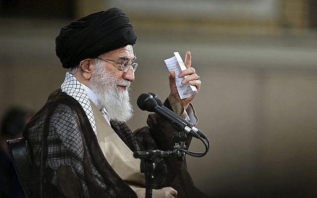 Iran's Supreme Leader Ayatollah Ali Khamenei attends a meeting with lawmakers in Tehran, Iran, on June 20, 2018 (Office of the Iranian Supreme Leader via AP) Iran's Supreme Leader Ayatollah Ali Khamenei attends a meeting with lawmakers in Tehran, Iran, on June 20, 2018 (Office of the Iranian Supreme Leader via AP)