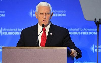 Vice President Mike Pence speaks at the close of a three-day conference on religious freedom at the State Department in Washington, Thursday, July 26, 2018. (AP Photo/Manuel Balce Ceneta)
