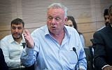 Labor Party MK Eitan Broshi, of the Zionist Union faction, is seen during a Knesset Finance Committee meeting on April 30, 2018. (Miriam Alster/Flash90)