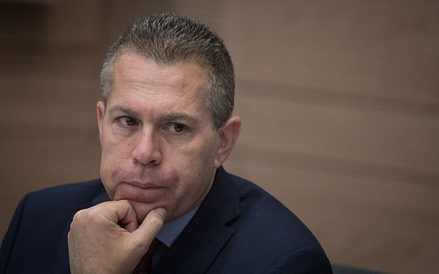 Strategic Affairs Minister Gilad Erdan attends a committee meeting in the Knesset, on July 2, 2018. (Hadas Parush/Flash90) Strategic Affairs Minister Gilad Erdan attends a committee meeting in the Knesset, on July 2, 2018. (Hadas Parush/Flash90)