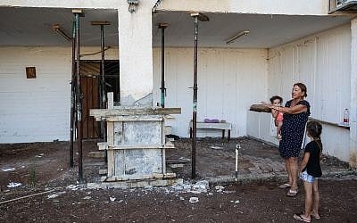 View of damage caused to houses in northern Israel, after earthquakes shook the area, on July 9, 2018. (David Cohen/Flash90)
