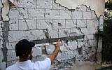 Damage caused to houses in the city of Tiberias in northern Israel after earthquakes shook the area, July 9, 2018. (David Cohen/Flash90, File)