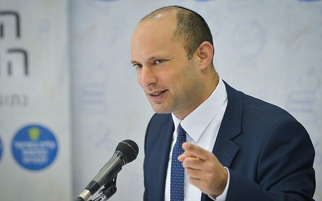 Education Minister Naftali Bennett speaks during a press conference at the Ministry of Education in Tel Aviv, July 11, 2018. (Flash90) Education Minister Naftali Bennett speaks during a press conference at the Ministry of Education in Tel Aviv, July 11, 2018. (Flash90)