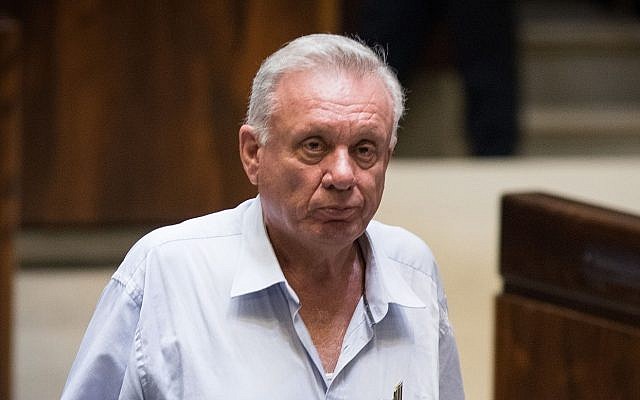 Labor party MK Eitan Broshi, of the Zionist Union faction, attends the Knesset Plenary Hall session on July 18, 2018. (Hadas Parush/Flash90) Labor party MK Eitan Broshi, of the Zionist Union faction, attends the Knesset Plenary Hall session on July 18, 2018. (Hadas Parush/Flash90)