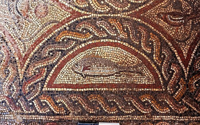 Animal figures in the newly exposed Lod mosaic. (Asaf Peretz, IAA)