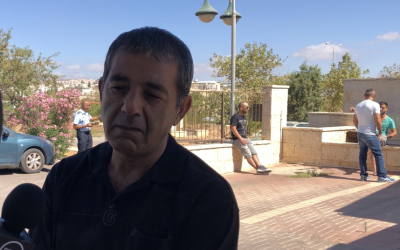 Yaakov Ovadia, whose son Yotam was killed in a terror attack in the West Bank settlement of Adam on July 26, 2018 (Jacob Magid)