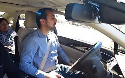 An Intel Corp./Mobileye self-driving car with a human driver behind the steering wheel (YouTube screenshot)