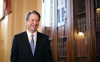 Judge Brett Kavanaugh at the US Capitol in Washington, DC, July 10, 2018. (Chip Somodevilla/Getty Images via JTA)