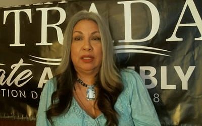 Screen capture from video of Maria Estrada, candidate for the 63rd Assembly District California. (YouTube)