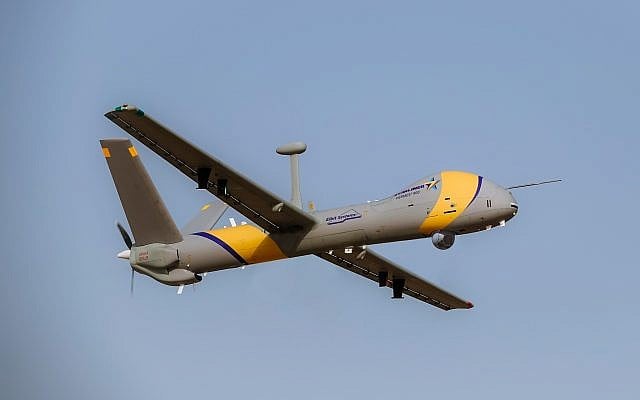 An Elbit Systems Ltd. Hermes 900 StarLiner drone, capable of flying in domestic, civilian airspace alongside commercial jets. (Elbit Systems Ltd.) An Elbit Systems Ltd. Hermes 900 StarLiner drone, capable of flying in domestic, civilian airspace alongside commercial jets. (Elbit Systems Ltd.)