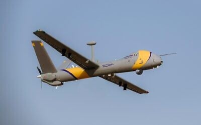 An Elbit Systems Ltd. Hermes 900 StarLiner drone, capable of flying in domestic, civilian airspace alongside commercial jets. (Elbit Systems Ltd.) An Elbit Systems Ltd. Hermes 900 StarLiner drone, capable of flying in domestic, civilian airspace alongside commercial jets. (Elbit Systems Ltd.)