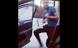 A Palestinian man performs the 'Kiki Challenge' (YouTube screenshot)