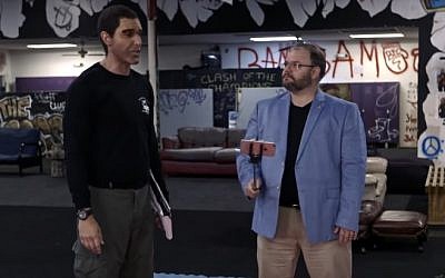 Sacha Baron Cohen as 'Erran Morad,' and Georgia State Rep. Jason Spencer (YouTube screen capture)